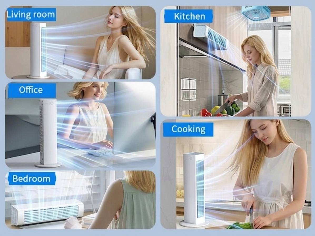 FresheuAir™ AirFlow Pro – Ventilateur Mural Sans Pales Silencieux avec Télécommande & Oscillation Automatique