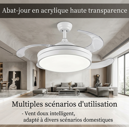 FresheuAir™ AeroLight Pro – Ventilateur Plafonnier LED Invisible avec Télécommande, Variation d’Intensité & Circulation d’Air Silencieuse