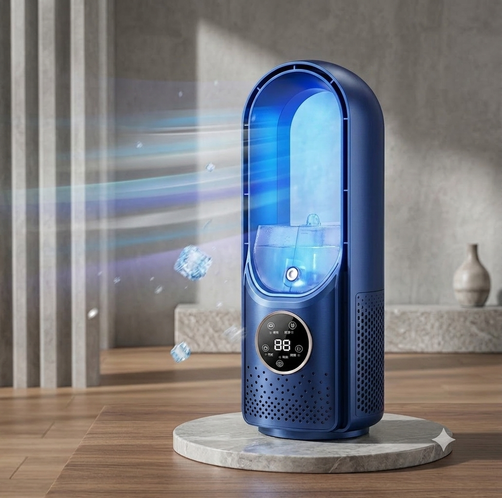 FresheuAir™ CoolMist Pro – Mini Climatiseur de Bureau 3-en-1 avec Brumisateur, Ventilation Puissante & Refroidissement USB