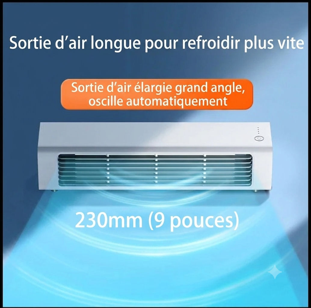 FresheuAir™ AirFlow Pro – Ventilateur Mural Sans Pales Silencieux avec Télécommande et Oscillation Automatique