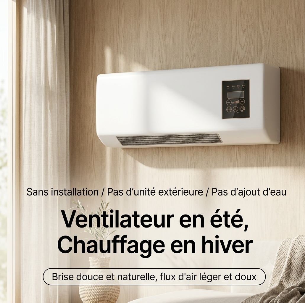 FresheuAir™ CoolAir Pro – Climatiseur 2-en-1 Chauffage & Refroidissement Murale