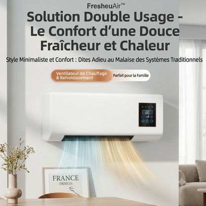 1 FresheuAir™ CoolAir Pro – Climatiseur Mural 2-en-1 Chauffage et Refroidissement