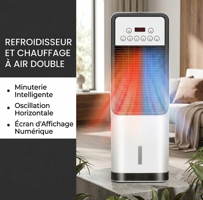 FresheuAir™ Arctic Tower Pro – Climatiseur d'Air Portable Sans Pales avec Refroidissement à Eau, Télécommande & Fonction Chauffage
