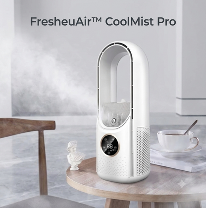 FresheuAir™ CoolMist Pro – Mini Climatiseur de Bureau 3-en-1 avec Brumisateur, Ventilation Puissante & Refroidissement USB